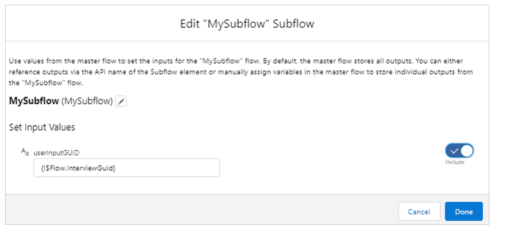 Flows-subflow