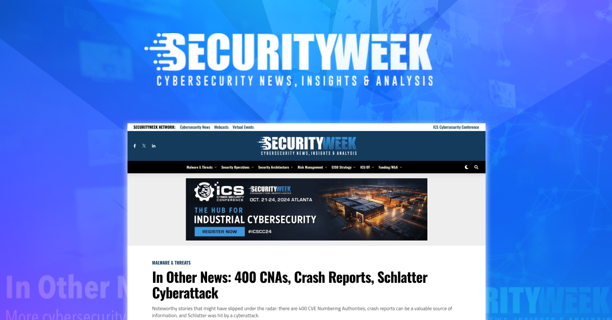 In Other News: 400 CNAs, Crash Reports, Schlatter Cyberattack