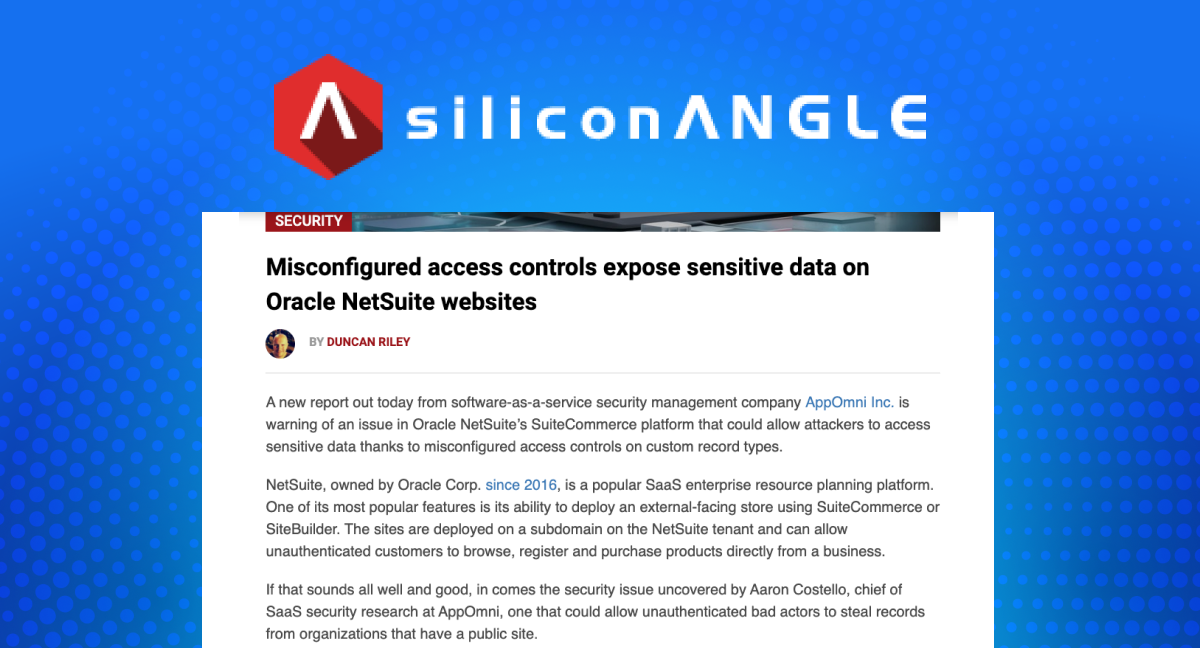 Misconfigured access controls expose sensitive data on Oracle NetSuite websites