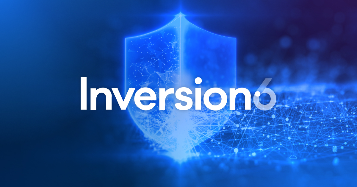 Graphic with Inversion6 logo on a blue field