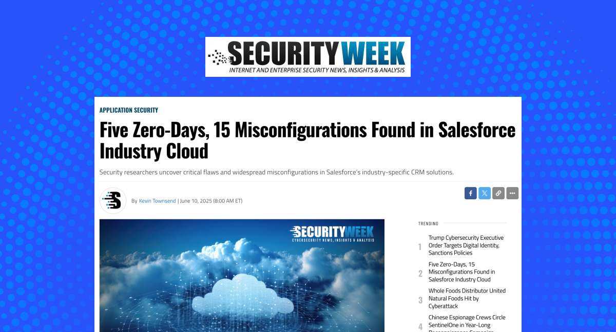 Five Zero-Days, 15 Misconfigurations Found in Salesforce Industry Cloud