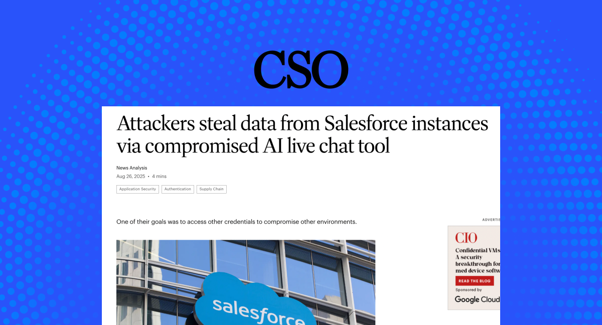 Attackers steal data from Salesforce instances via compromised AI live chat tool