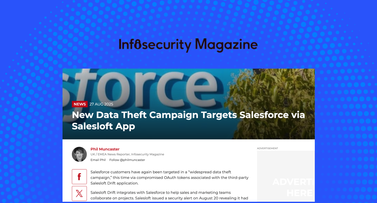 New Data Theft Campaign Targets Salesforce via Salesloft App