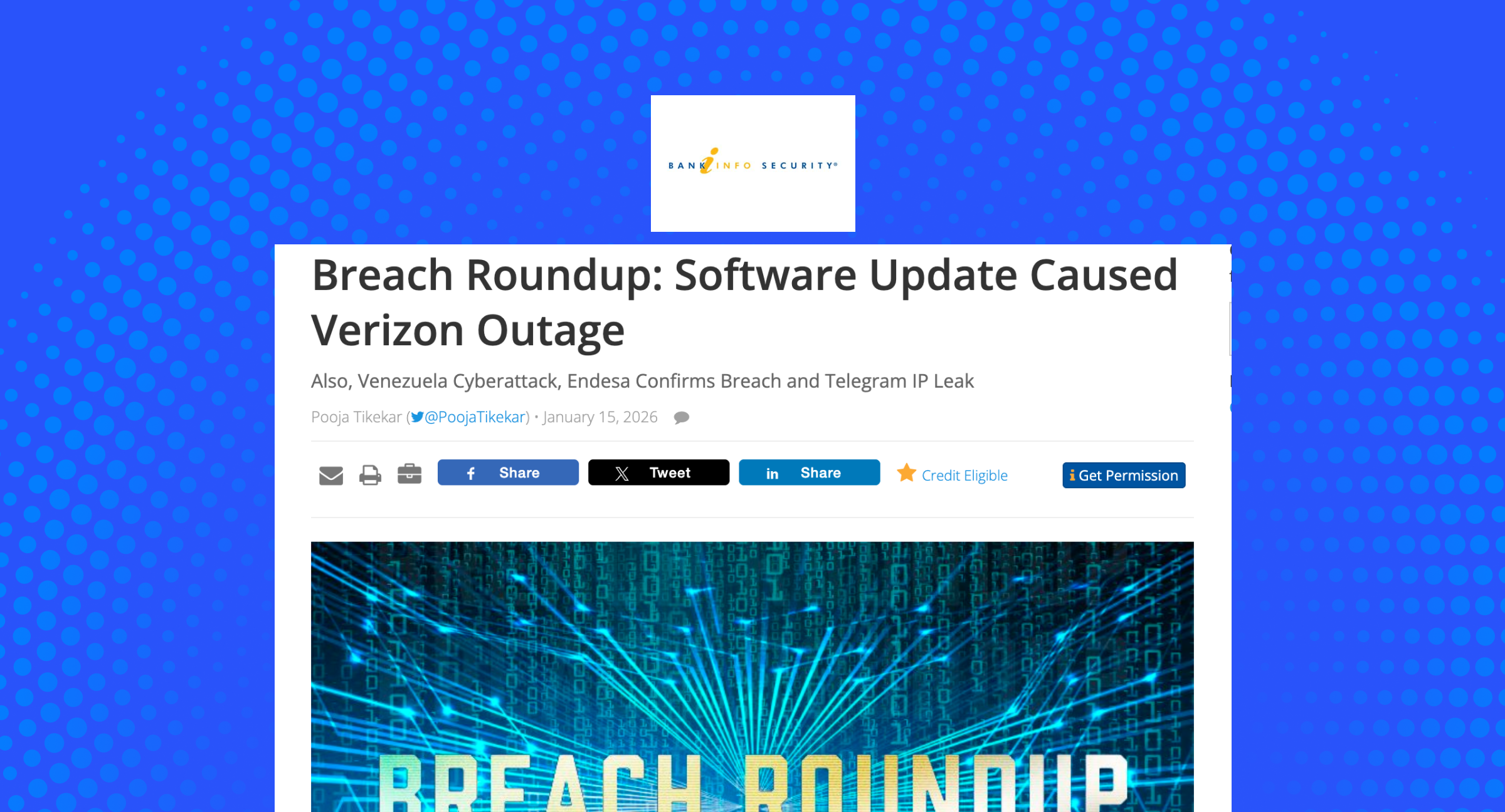 Breach Roundup: Software Update Caused Verizon Outage