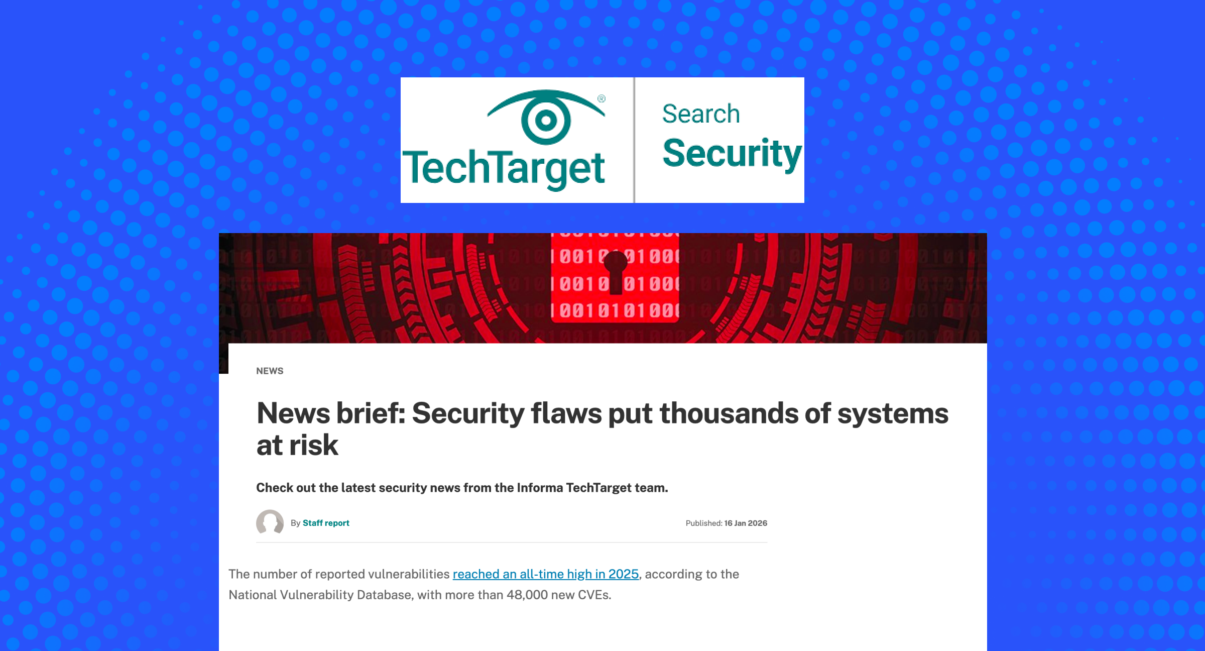 News brief: Security flaws put thousands of systems at risk