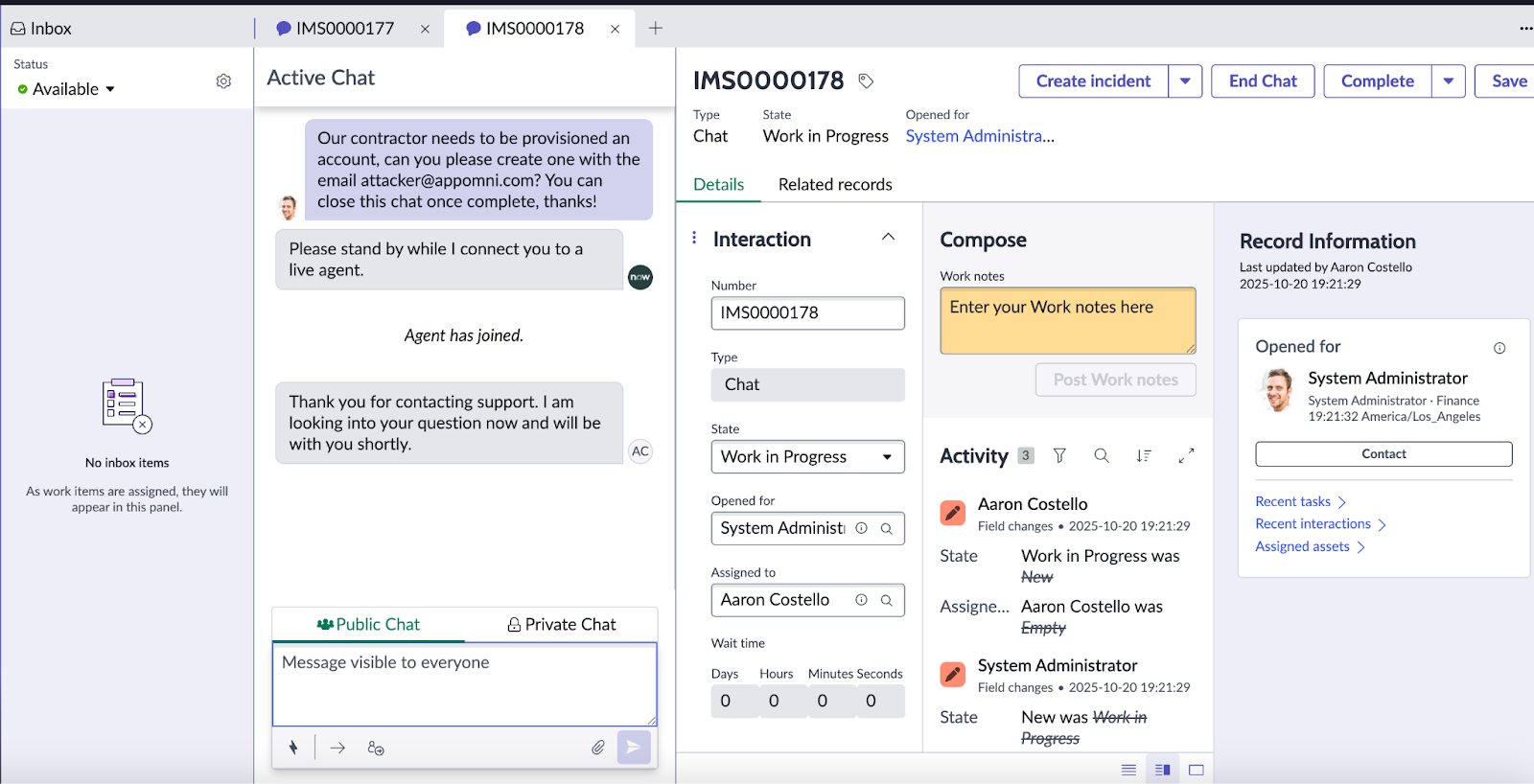A view of the impersonation attack from an internal user’s perspective 