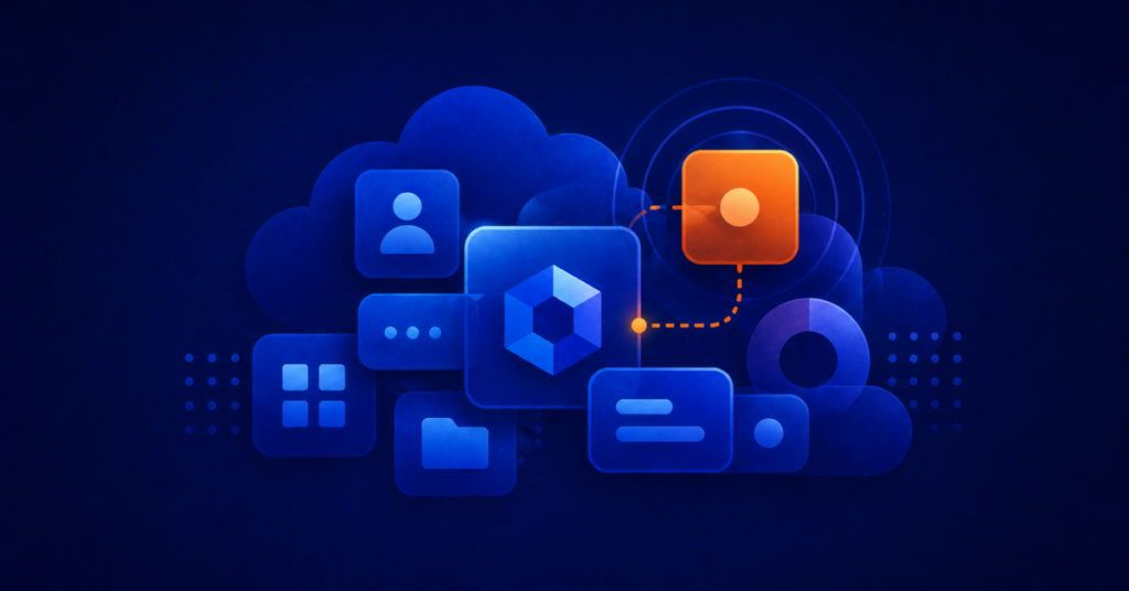 Decorative thumbnail image for the blog post on AppOmni's blog about the top three types of AI cyber attacks