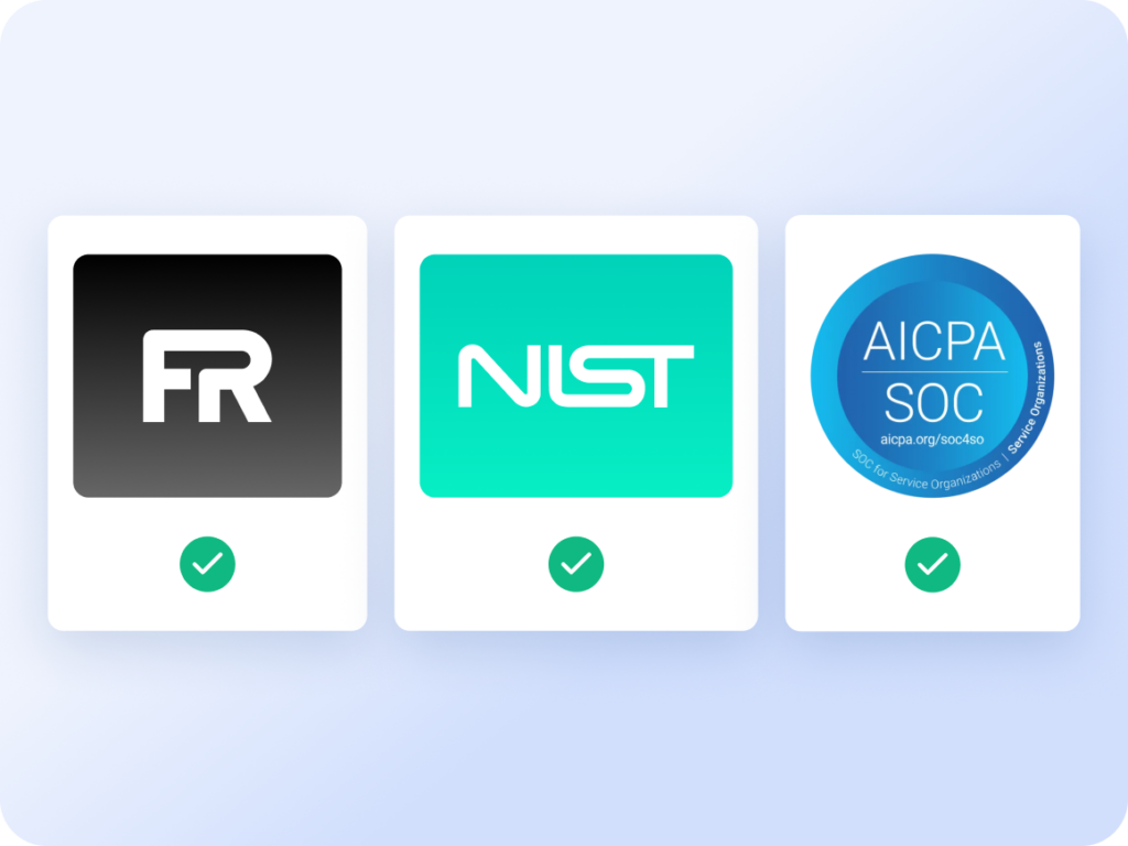 AppOmni compliance certifications including FedRAMP Moderate authorization, NIST 800-53, and AICPA SOC 2 Type 2, each with verified status indicators